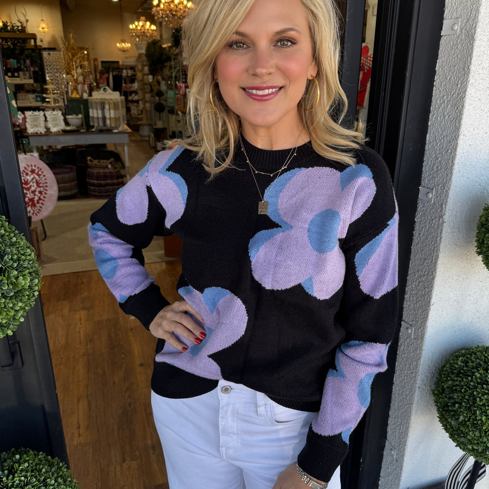 Heidi Flower Knit Sweater