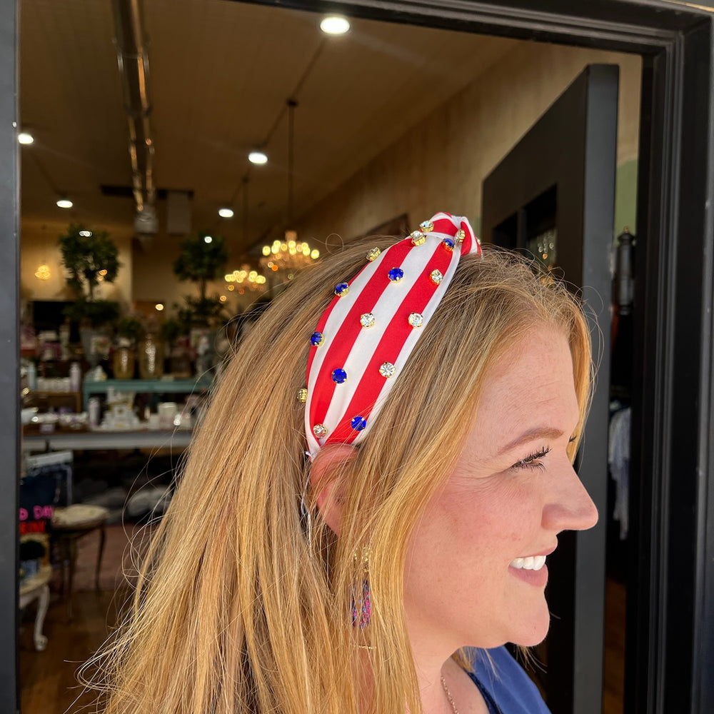 American Stripes Headband Red