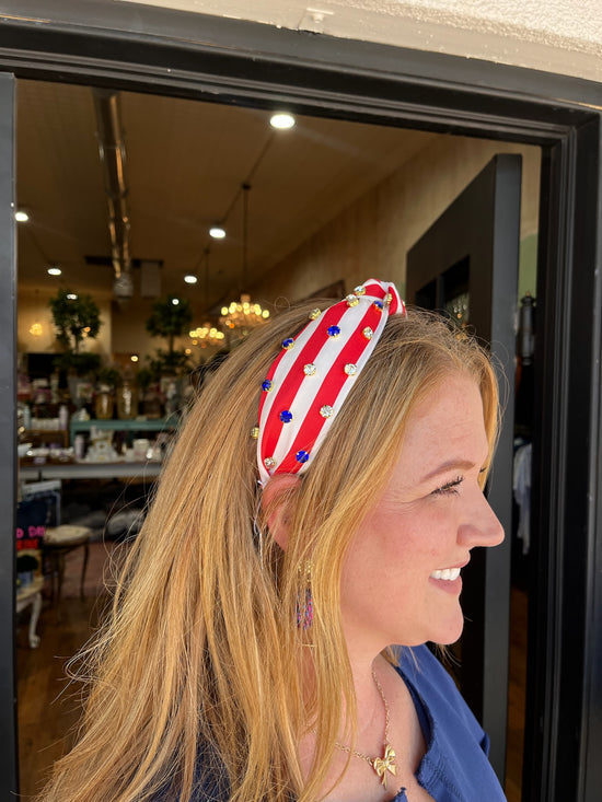 American Stripes Headband Red