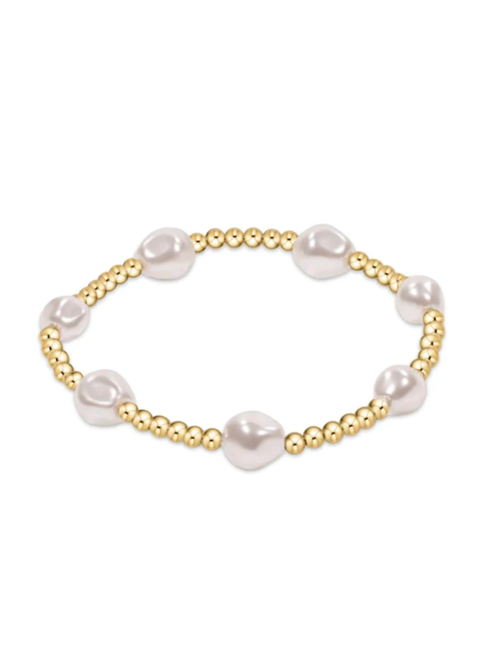 Admire Gold 3MM Bead Bracelet - Pearl