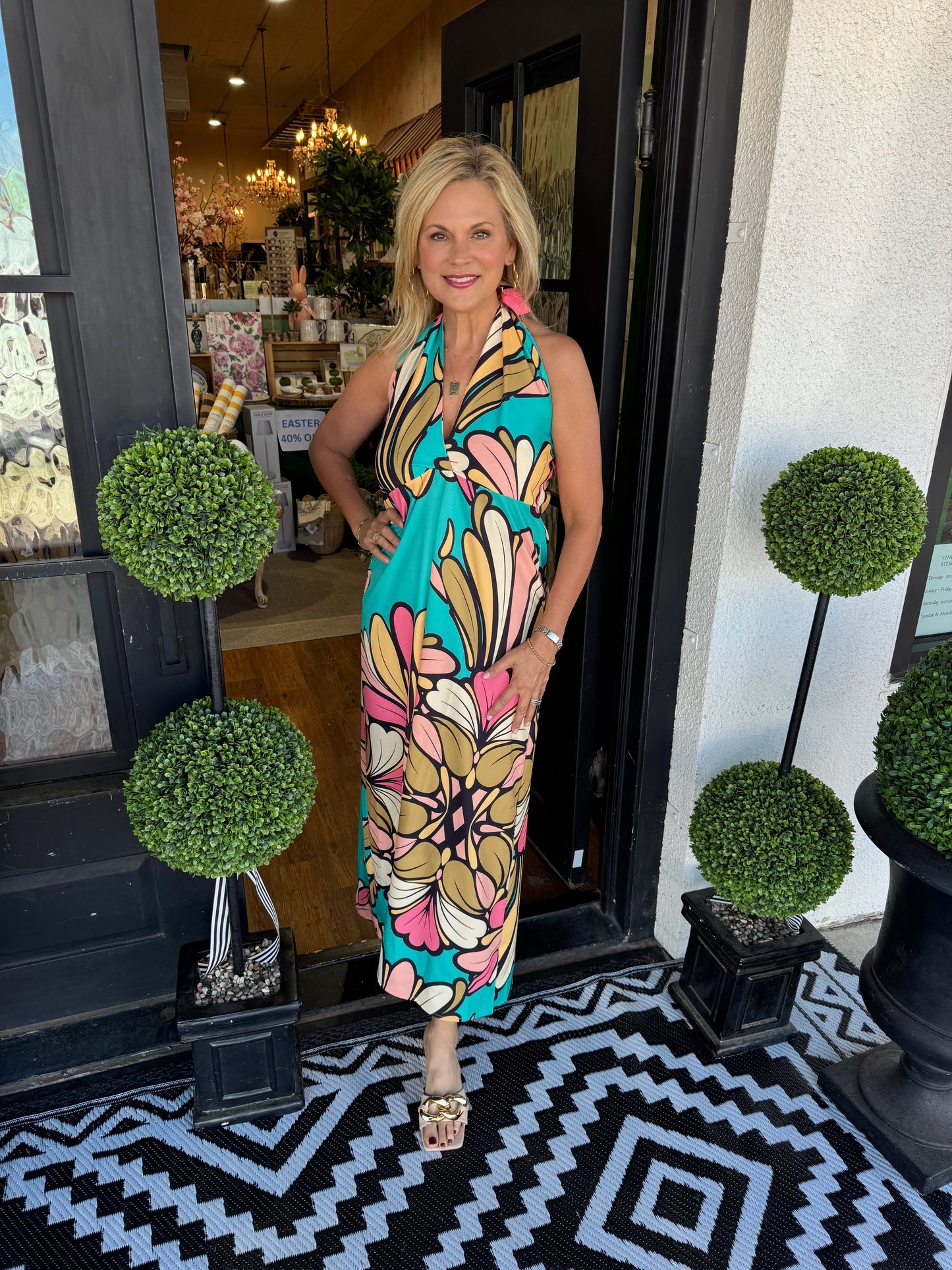 Pricilla Halter Tropical Dress