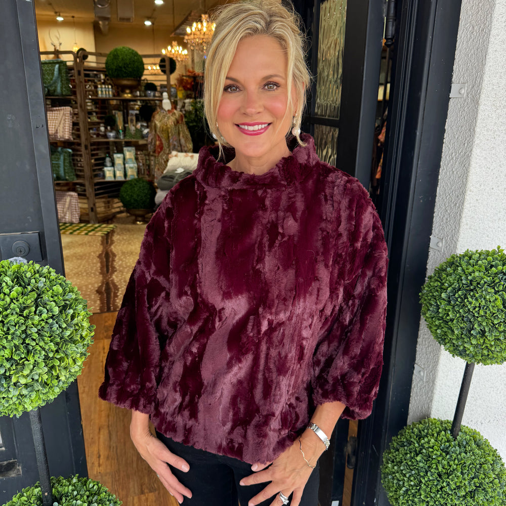 Ivy Jane Poof Sleeve Faux Fur Popover