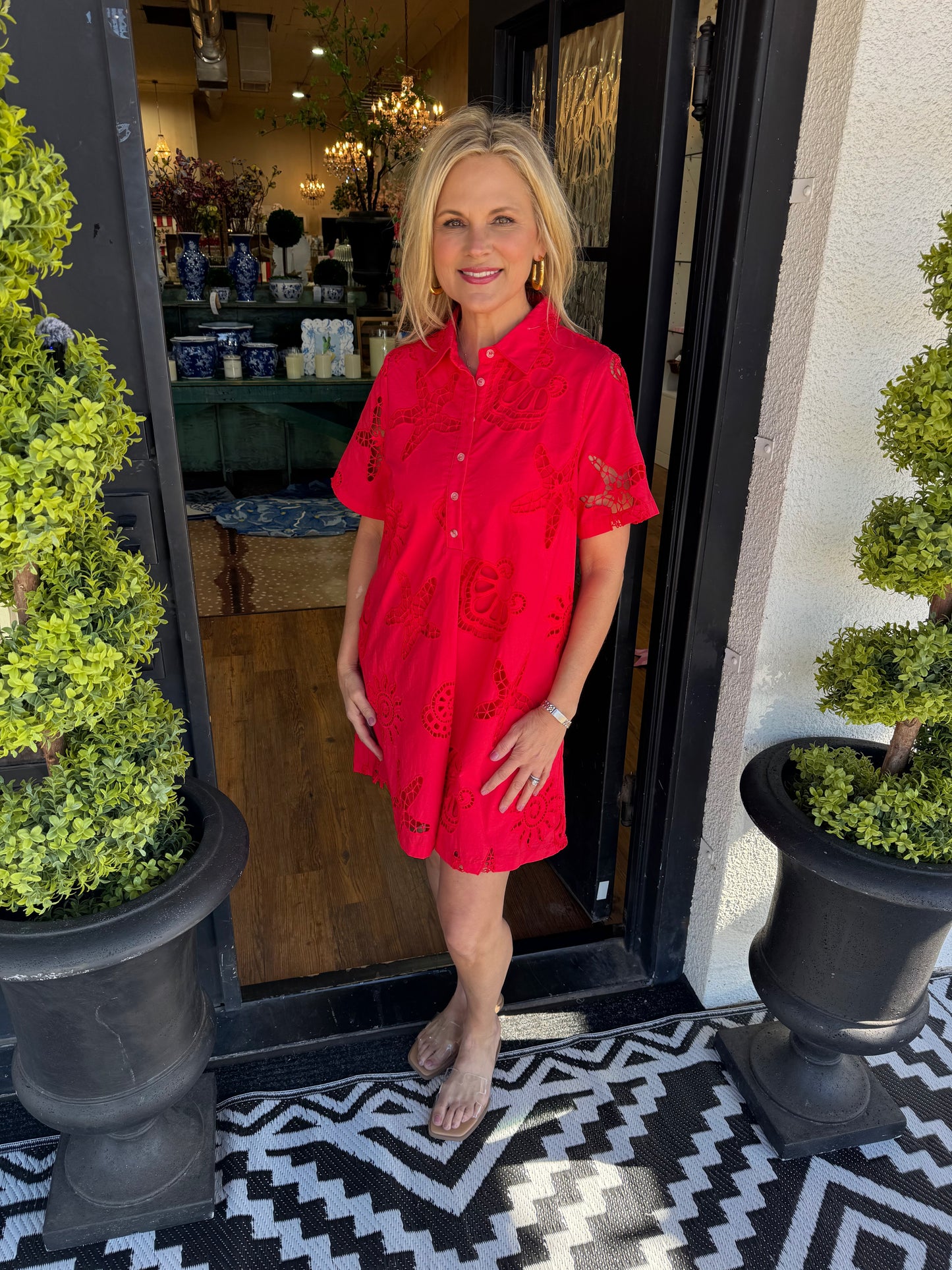 Alexandra Dress - Tomato Red