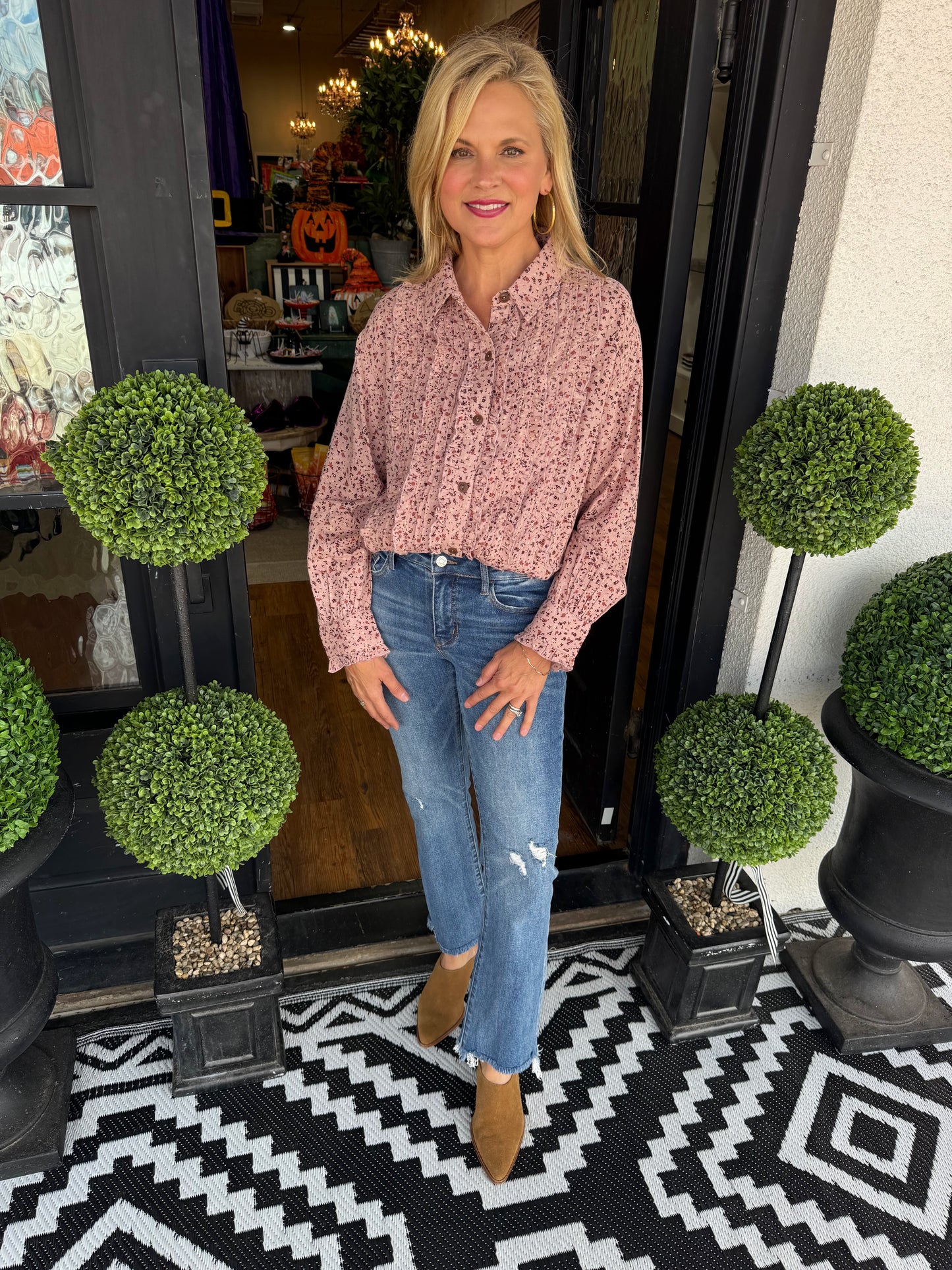 Ivy Jane Tuxedo Gauze Top