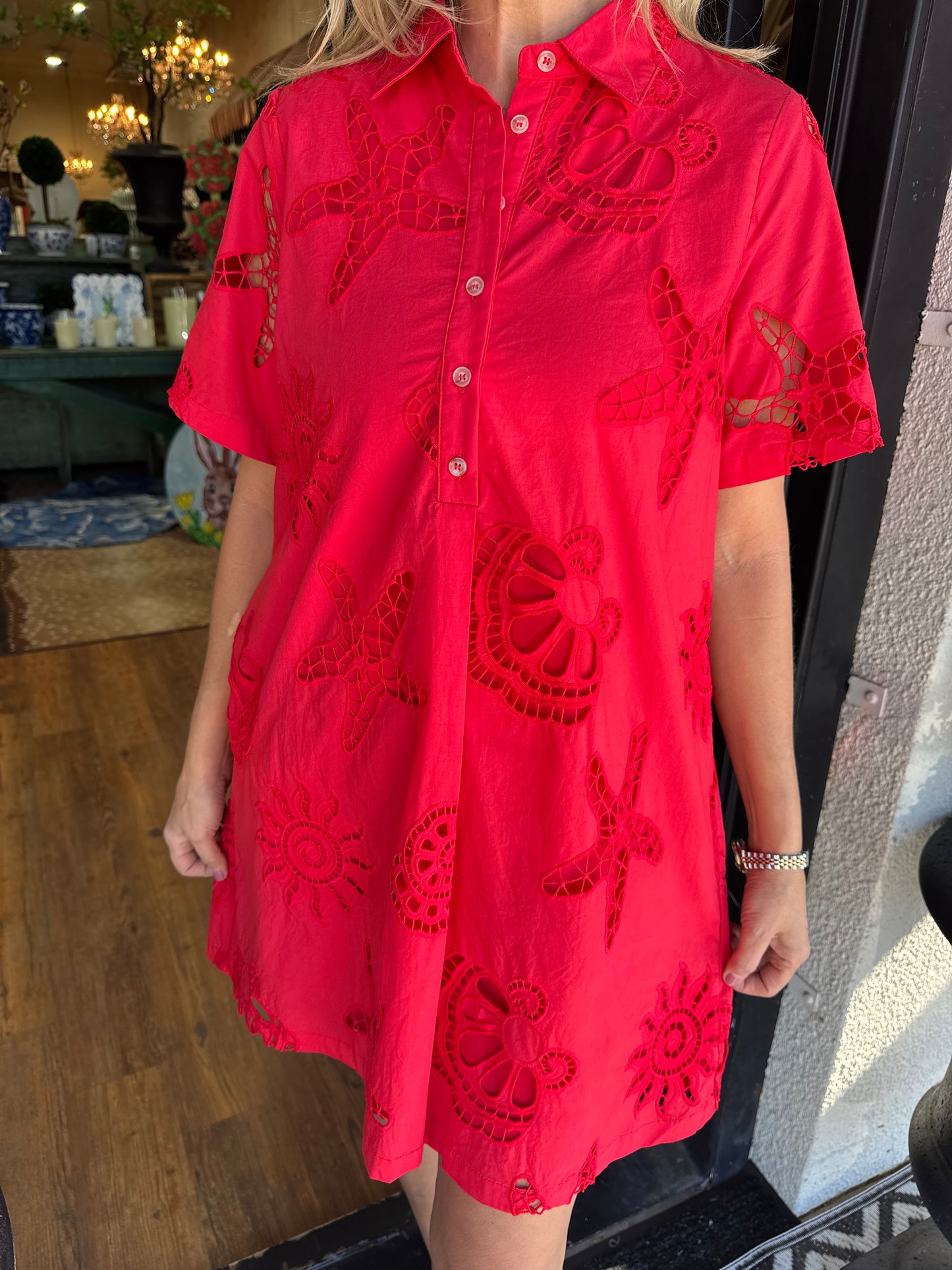 Alexandra Dress - Tomato Red