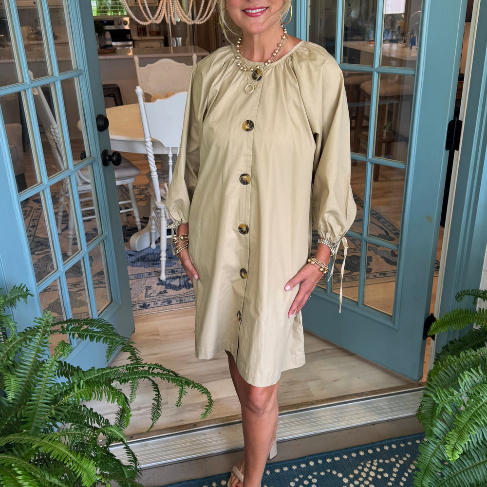 Pheebes Button Down Dress - Tan