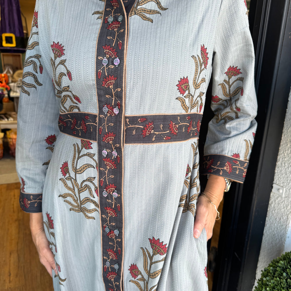 Uncle Frank Double Button Bordered Dress