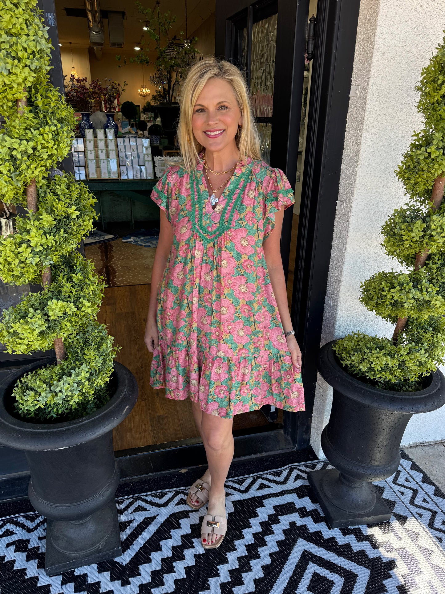 Preston Dress - Green Mix