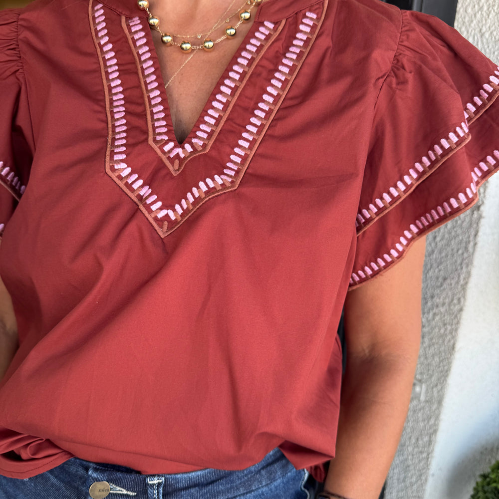 
                  
                    Eloise Top - Brick
                  
                