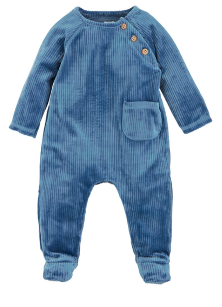 Blue Corduroy Onesie