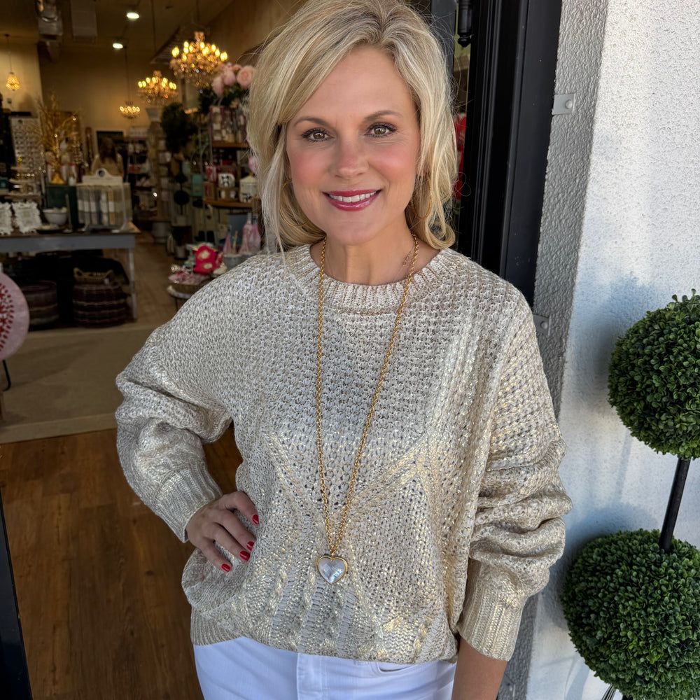 Catalina Gold Foil Knit Sweater