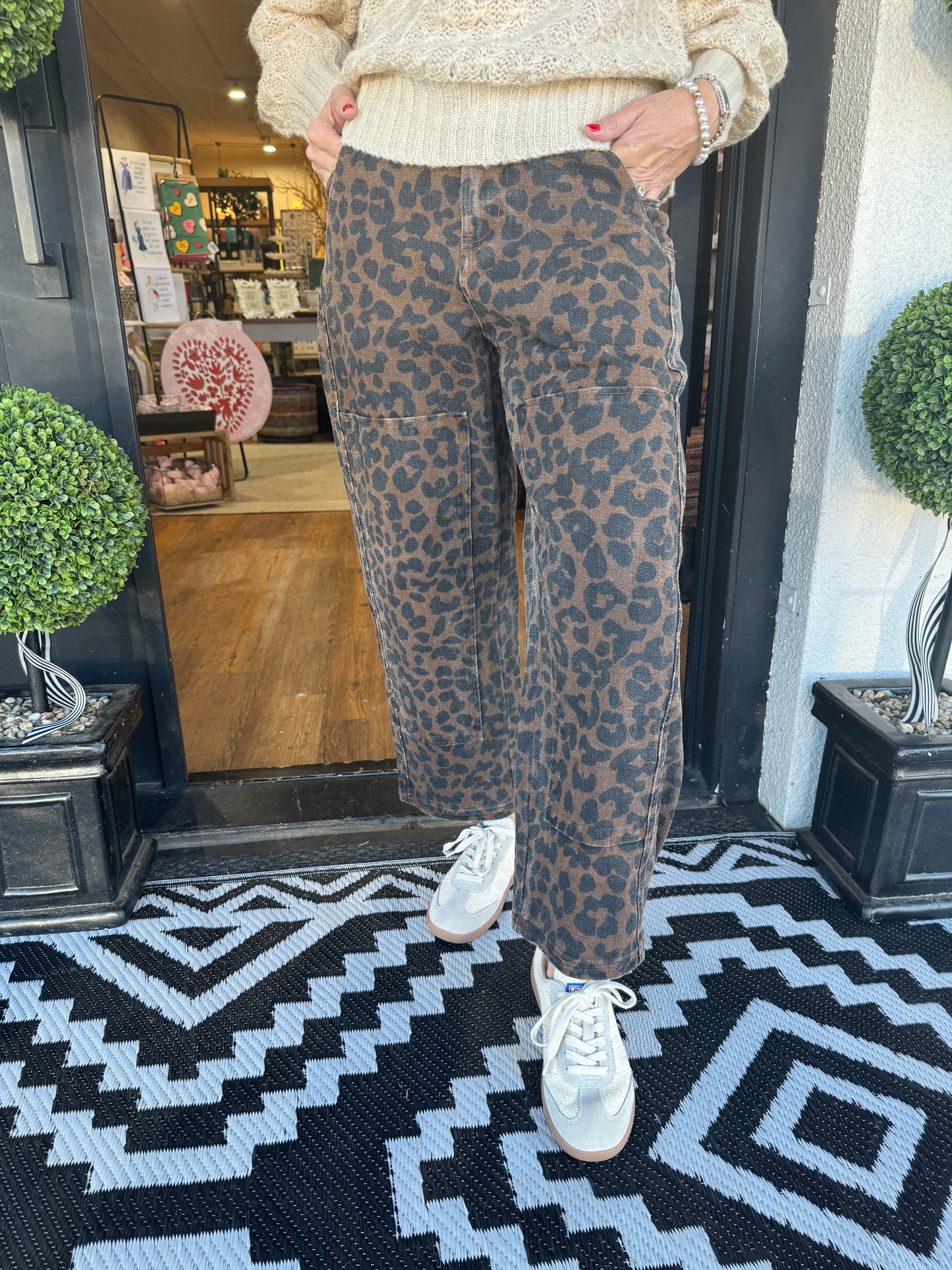 Harlee Leopard Barrel Pants