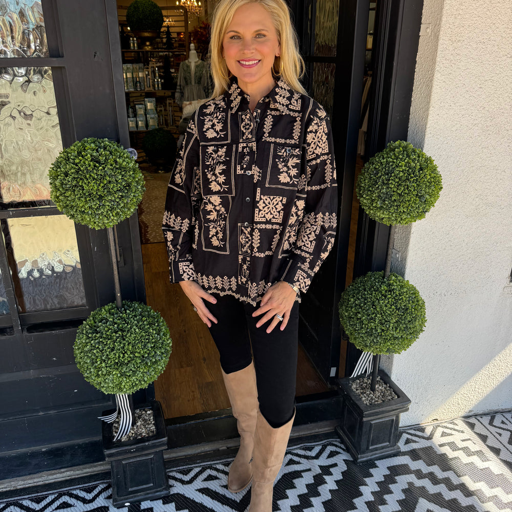 Ivy Jane Scarf Embroidered Shirt