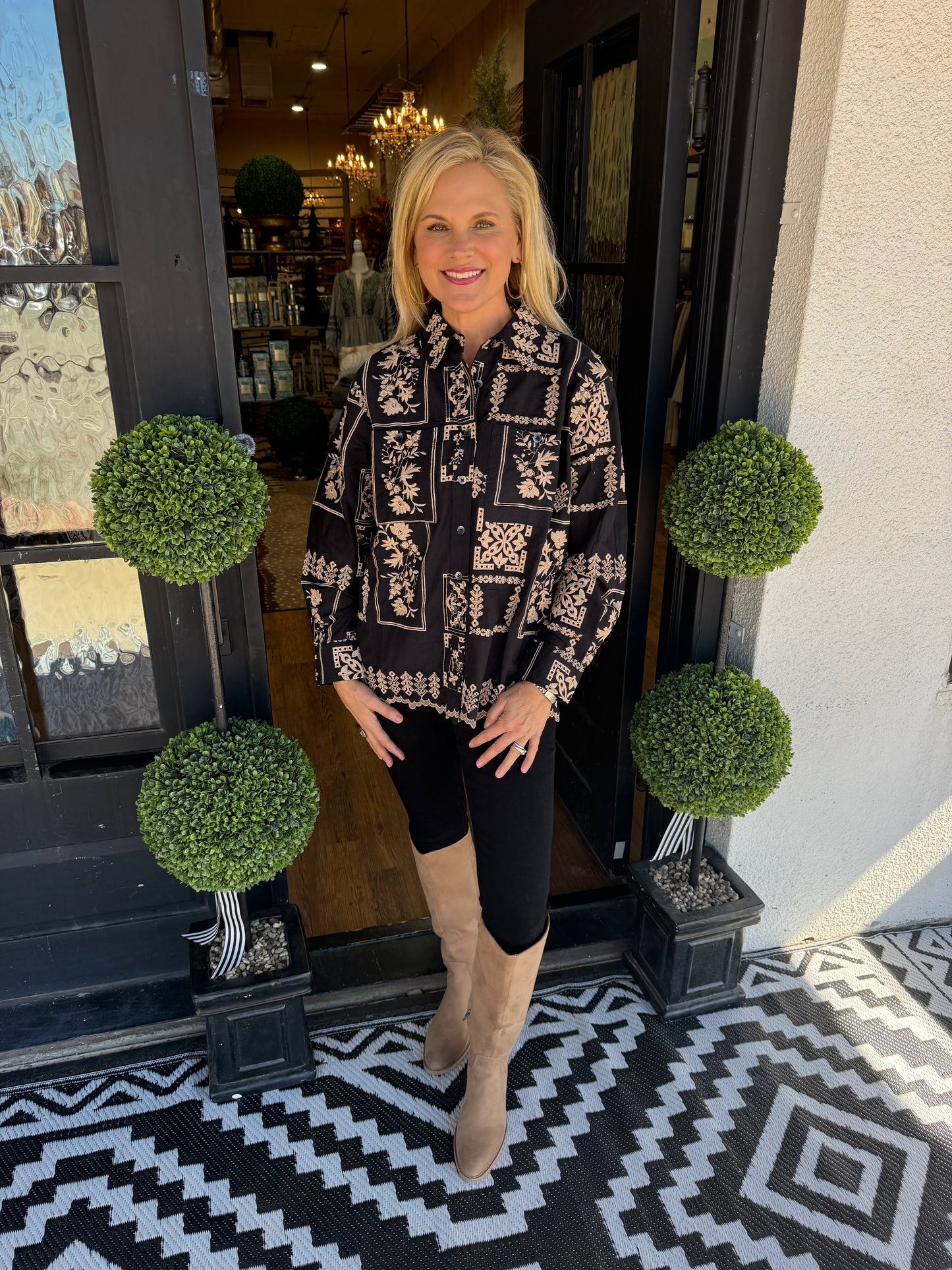 Ivy Jane Scarf Embroidered Shirt