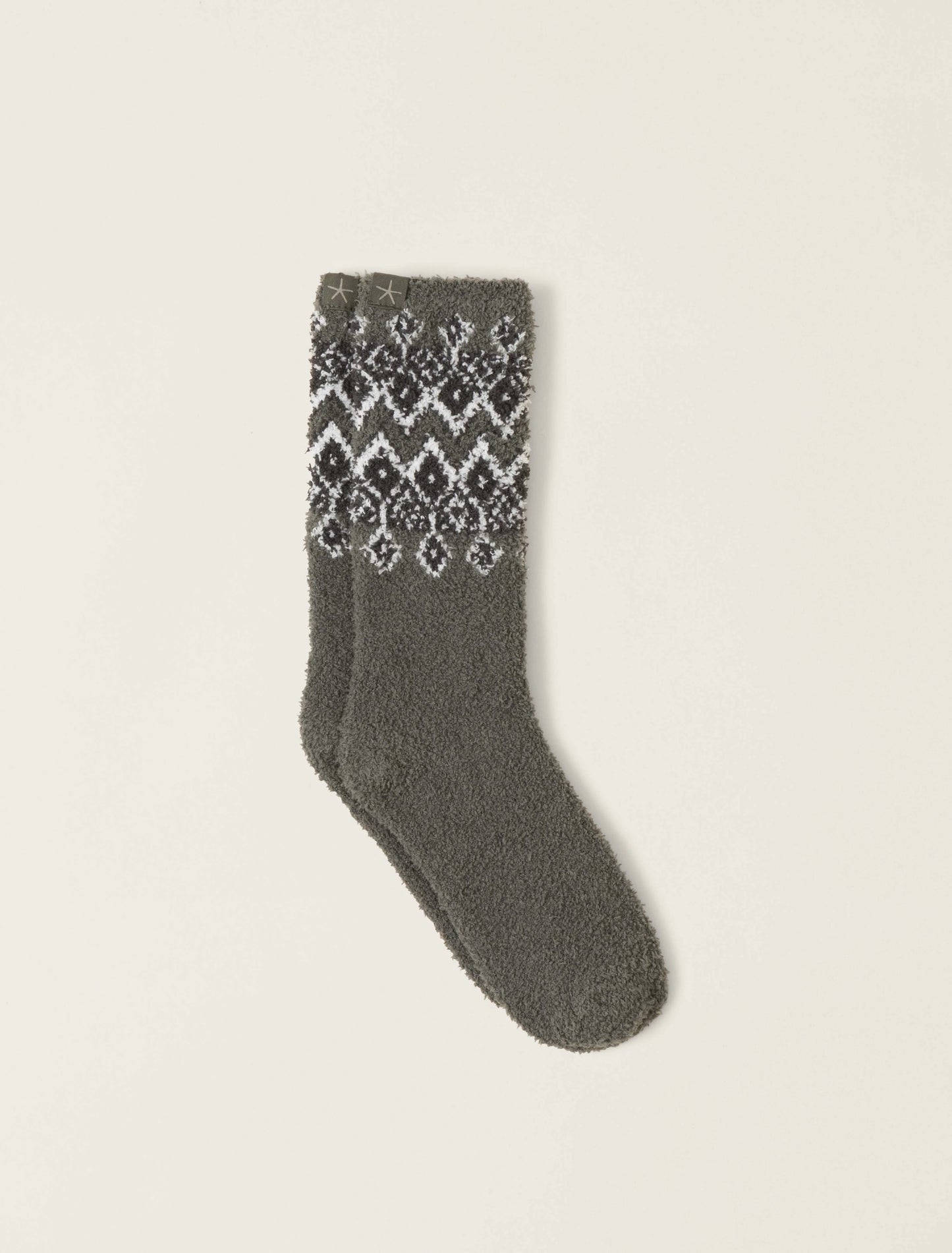 Barefoot Dreams CozyChic Fair Isle Socks- Olive Branch Multi