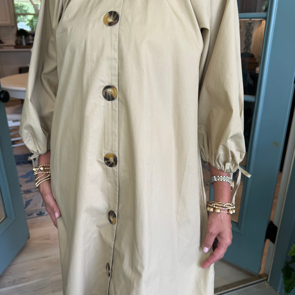 Pheebes Button Down Dress - Tan