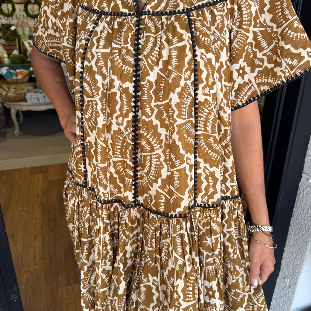 Uncle Frank Shell Stitched Trim Dress