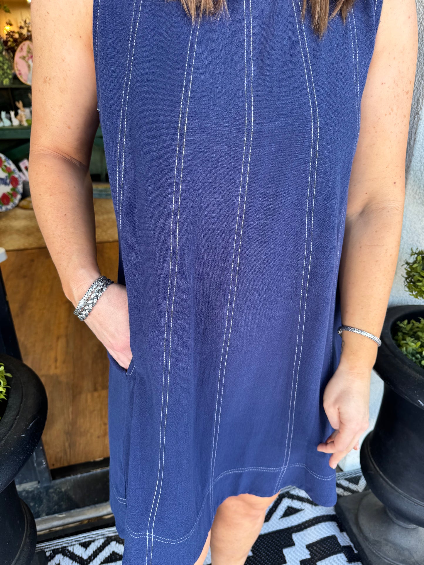 Macy Dress - Navy
