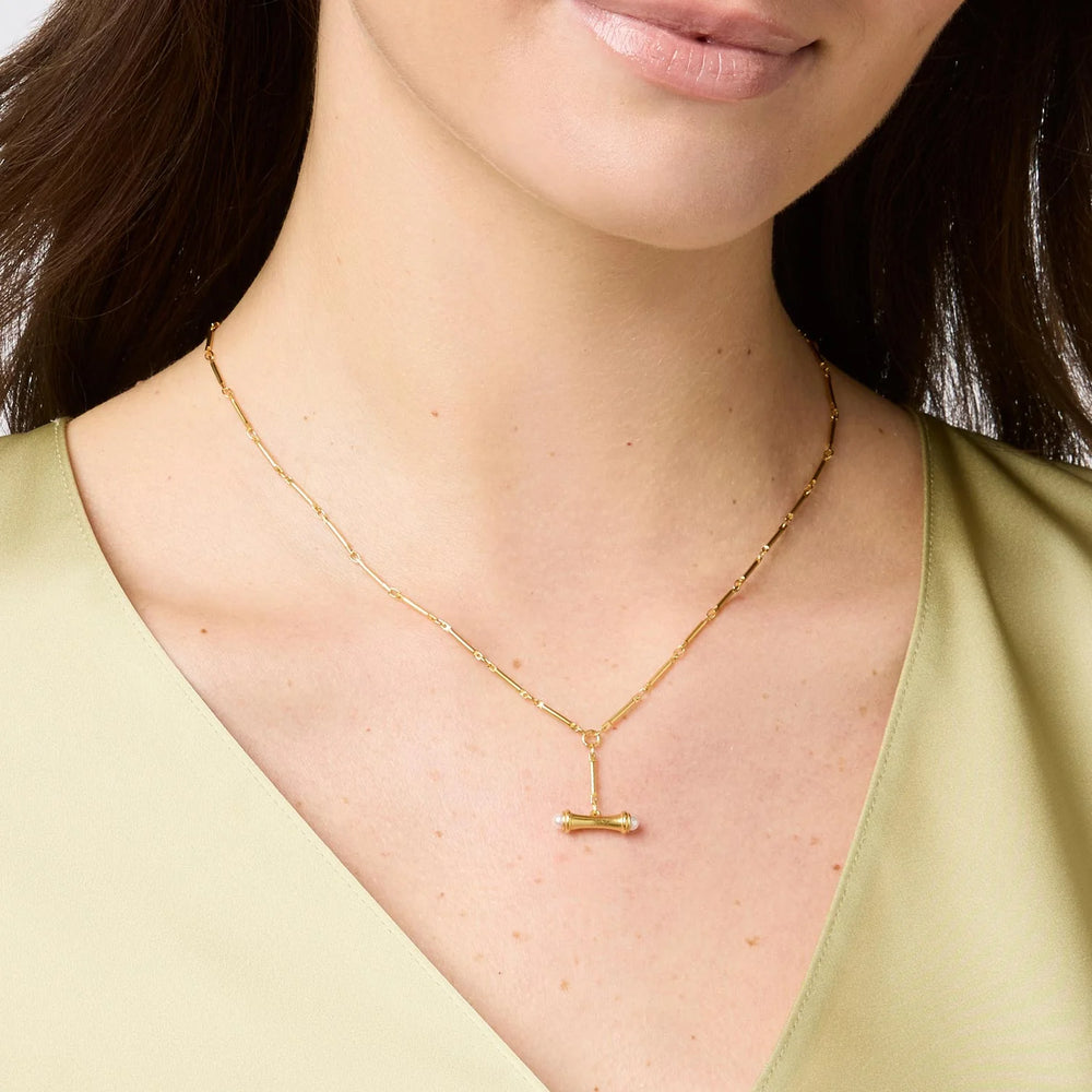 Bamboo Delicate Necklace Pearl