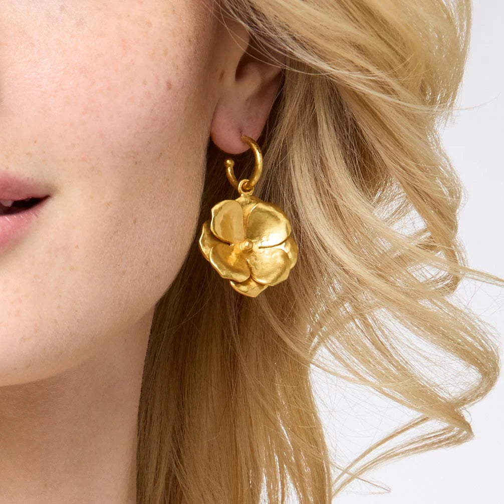 Bloom Hoop & Charm Earring Gold