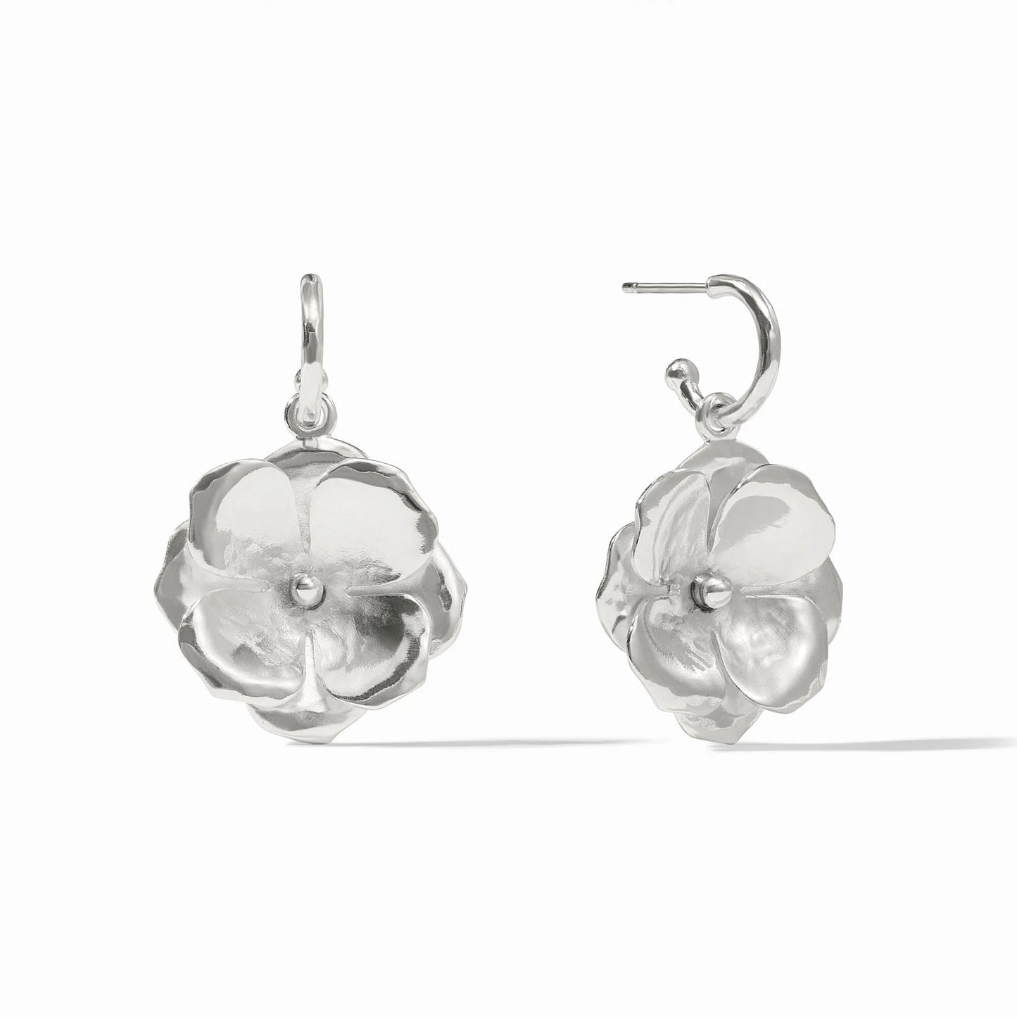 Bloom Hoop & Charm Earring - Silver