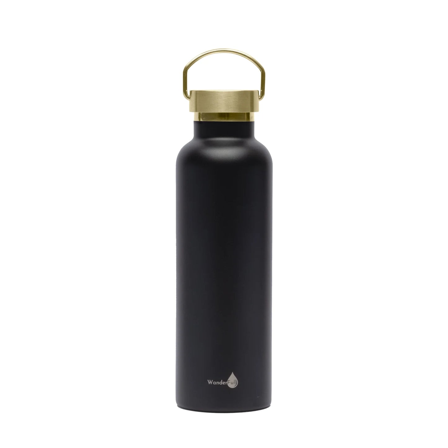 Black with Gold Insulated Water Bottle-24oz