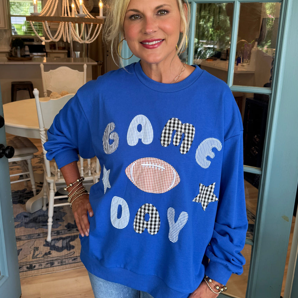 Stacey Crewneck Top-Blue