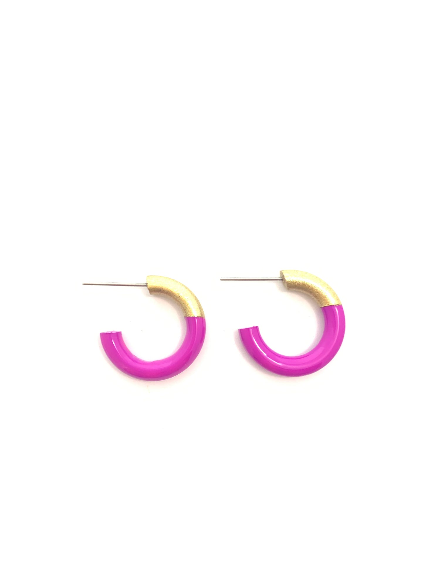 LIZ SM Hoop Earrings- Hot Pink