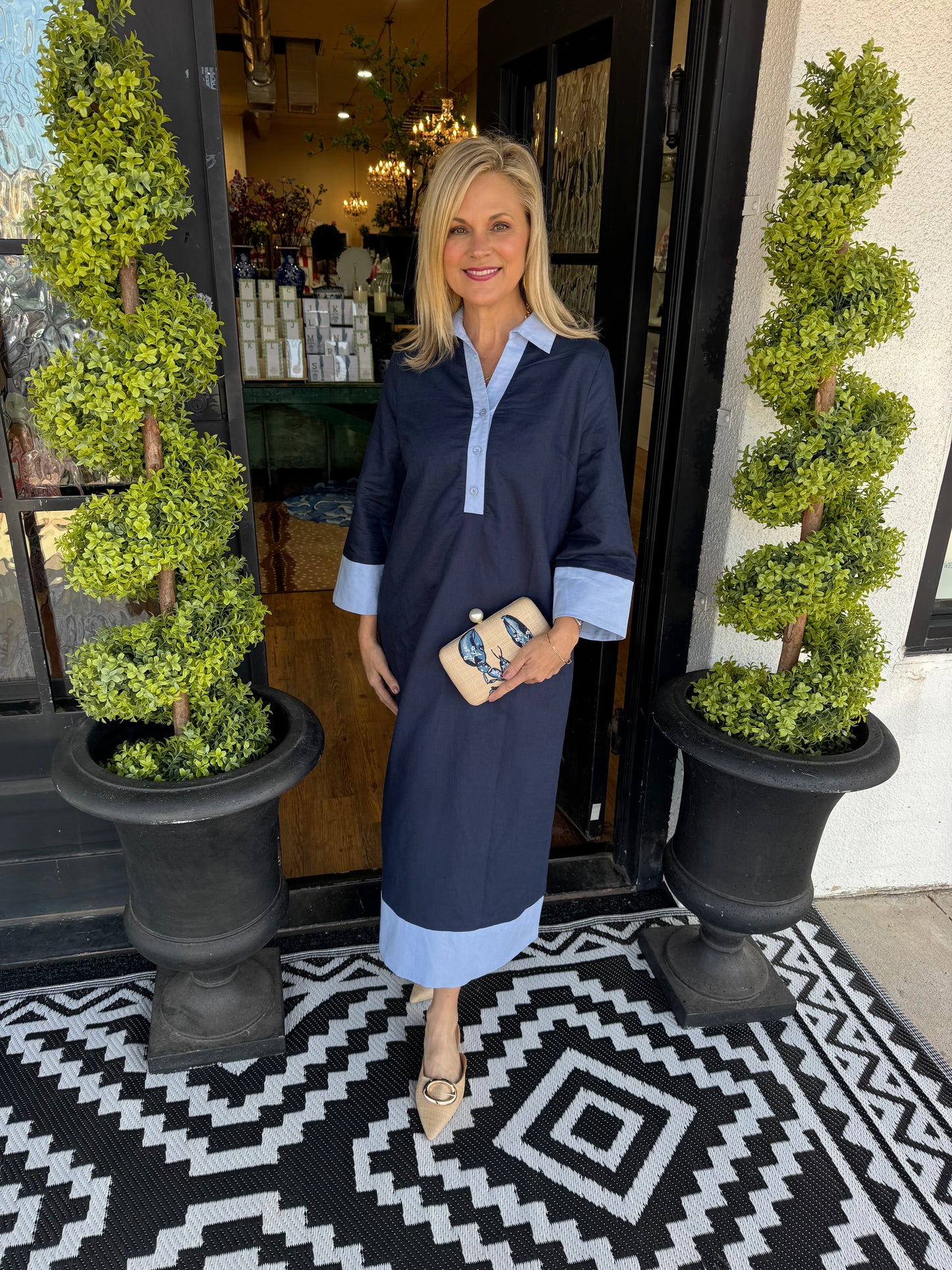 Carrie Long Dress - Navy