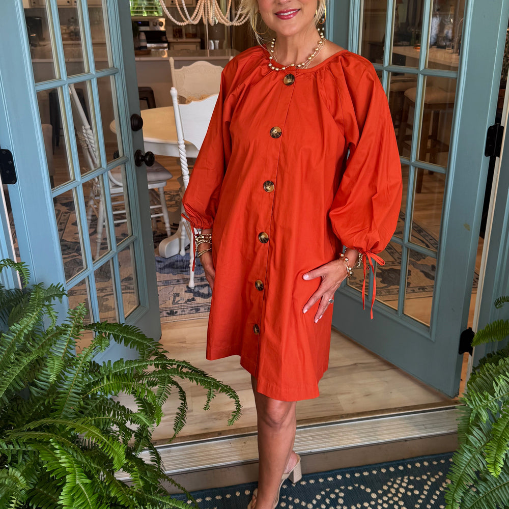 
                  
                    Pheebes Button Down Dress - Rust
                  
                