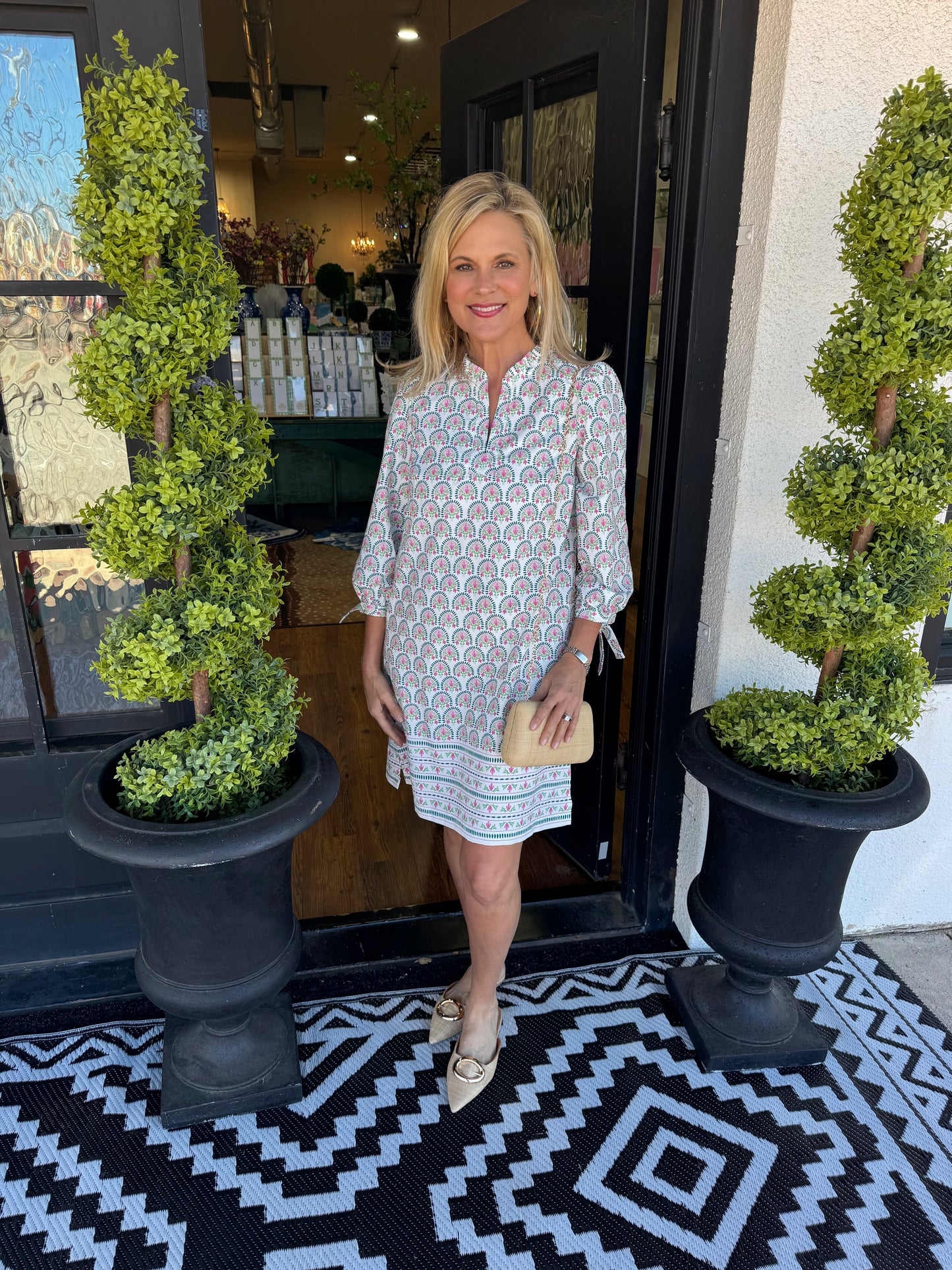 Mary Square Lainey Sunshower Flora White Dress