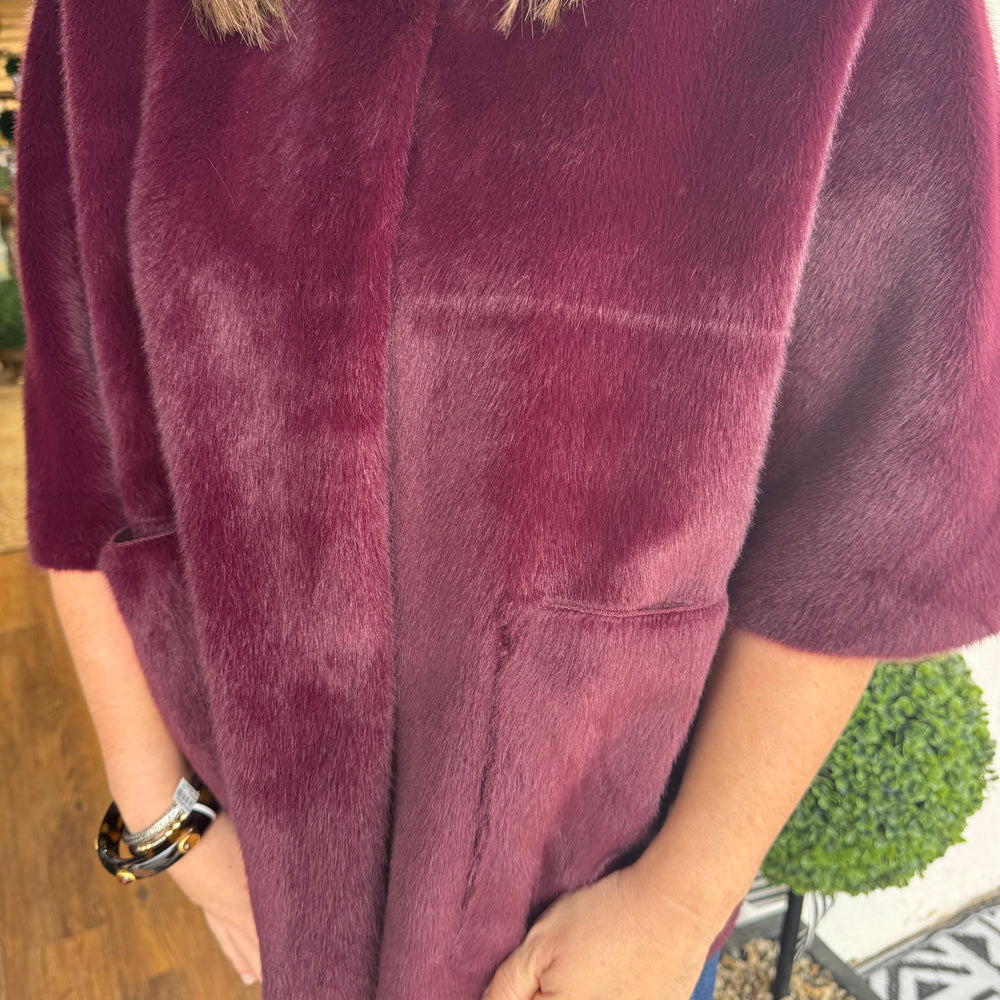 
                  
                    Ivy Jane Faux Capelet Jacket - Wine
                  
                