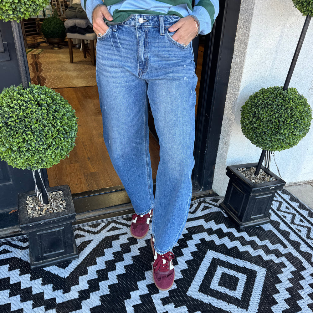 High Rise Barrel Jeans - Trasimeno
