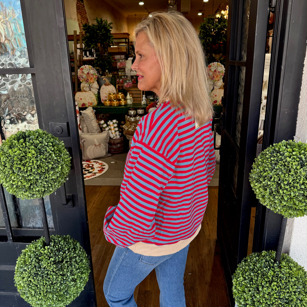 
                  
                    Alexis Top - Blue/Red
                  
                