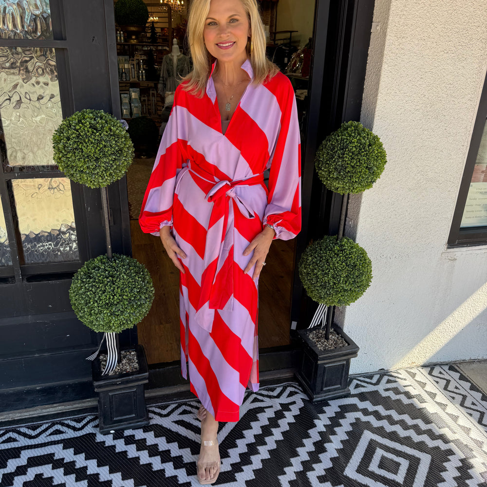 Brenda Dress - Lavender/Red