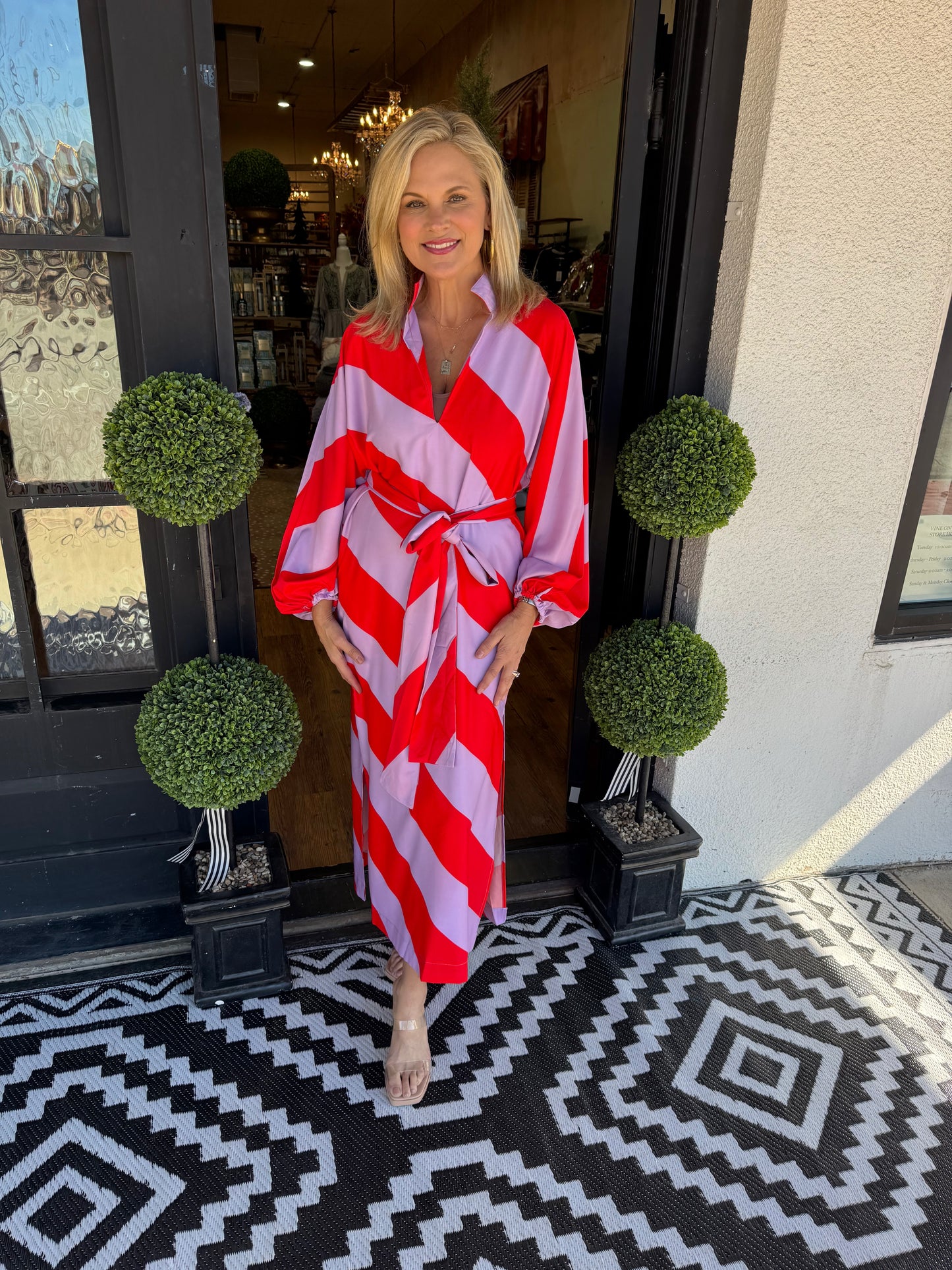 Brenda Dress - Lavender/Red