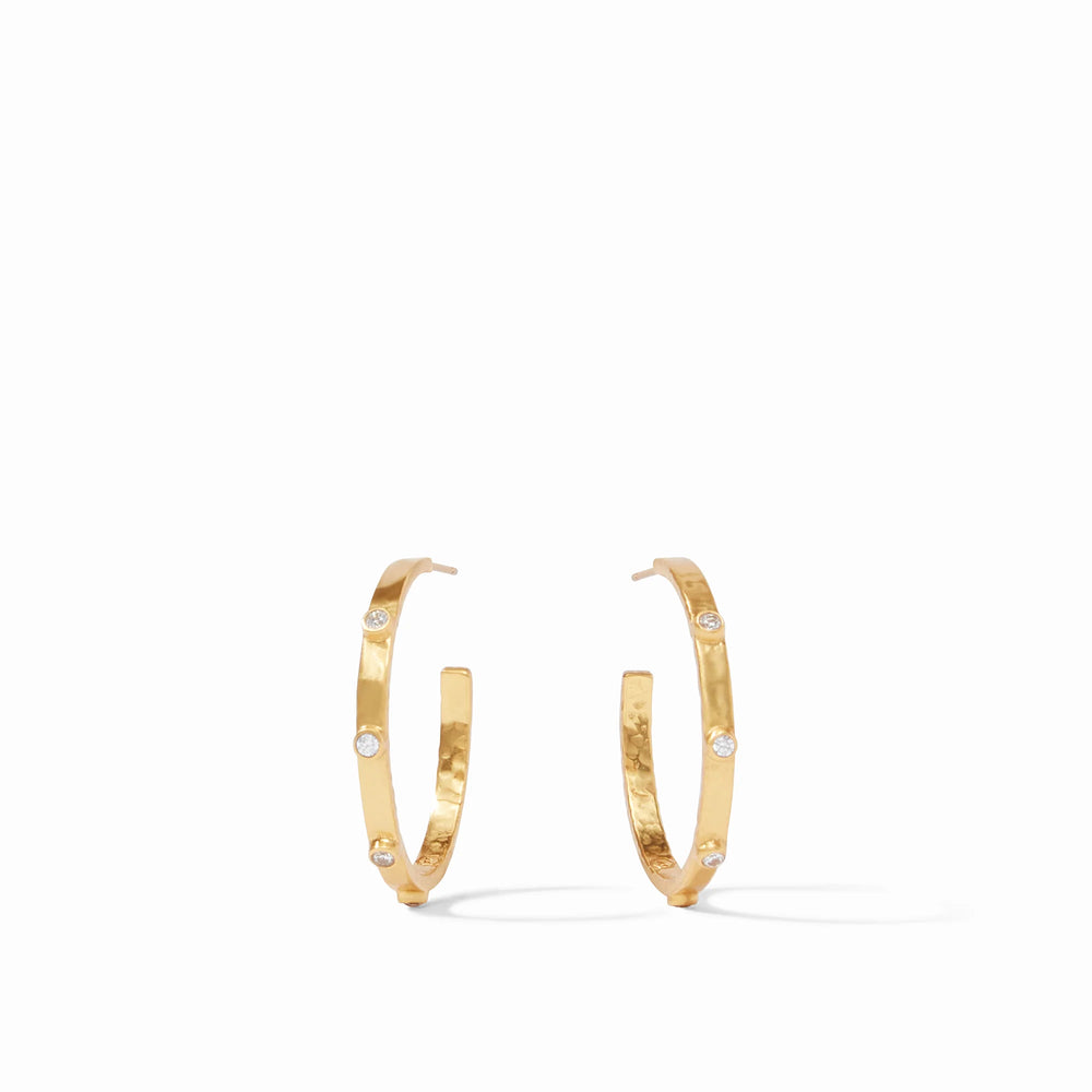 
                      
                        Crescent Stone Hoop - Gold
                      
                    