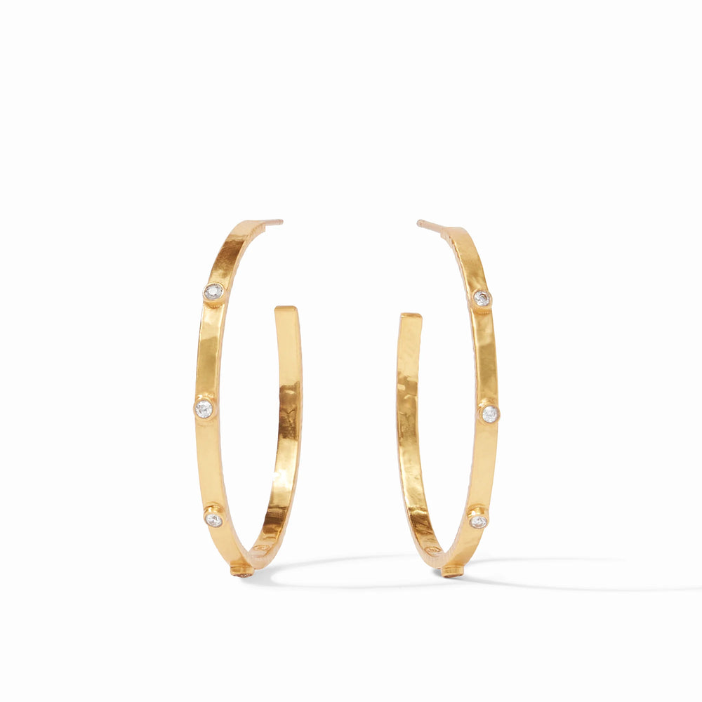 
                      
                        Crescent Stone Hoop - Gold
                      
                    