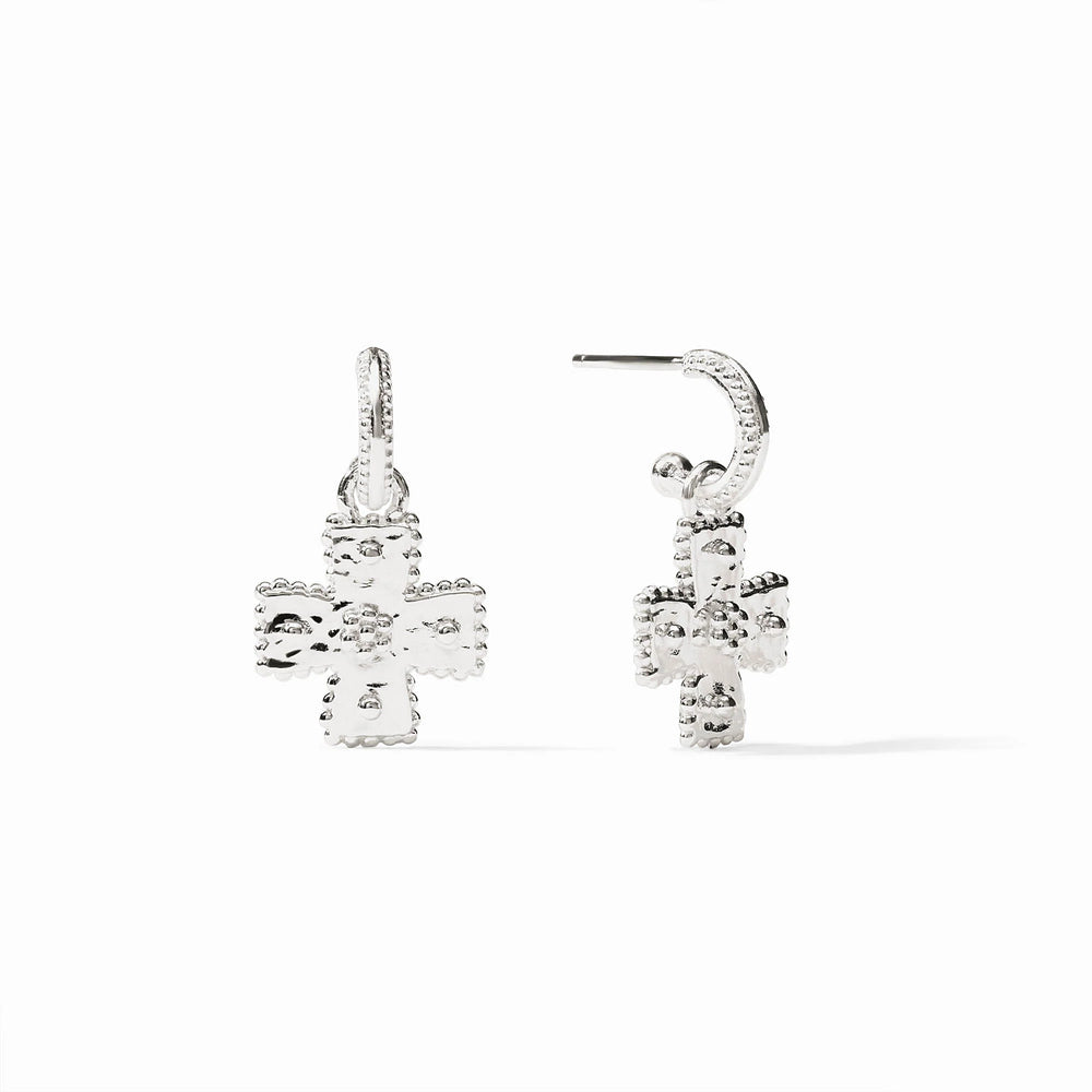 Malta Canterbury Hoop & Charm Earring - Silver