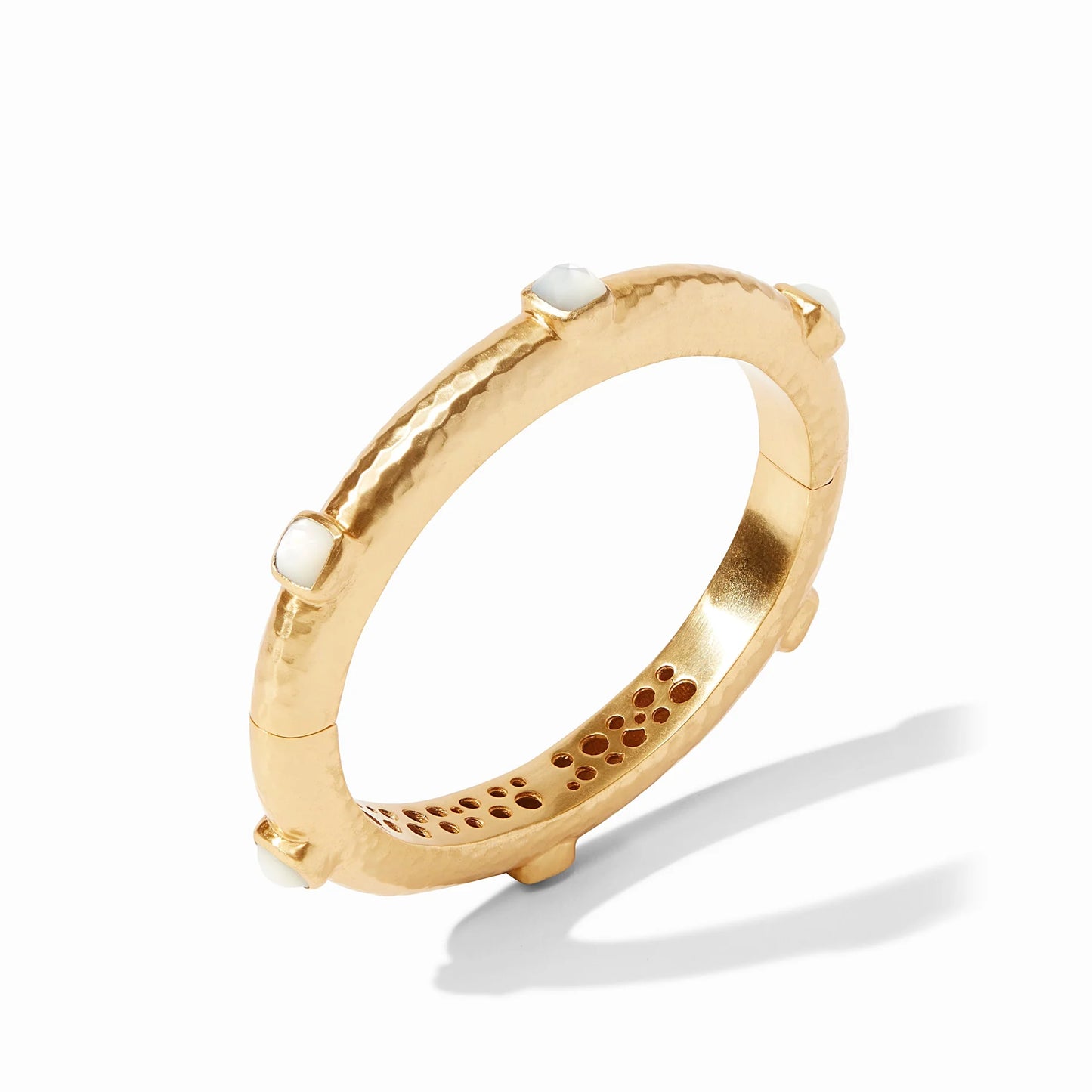 Catalina Stone Hinge Bangle - Gold/Iridescent Clear Crystal