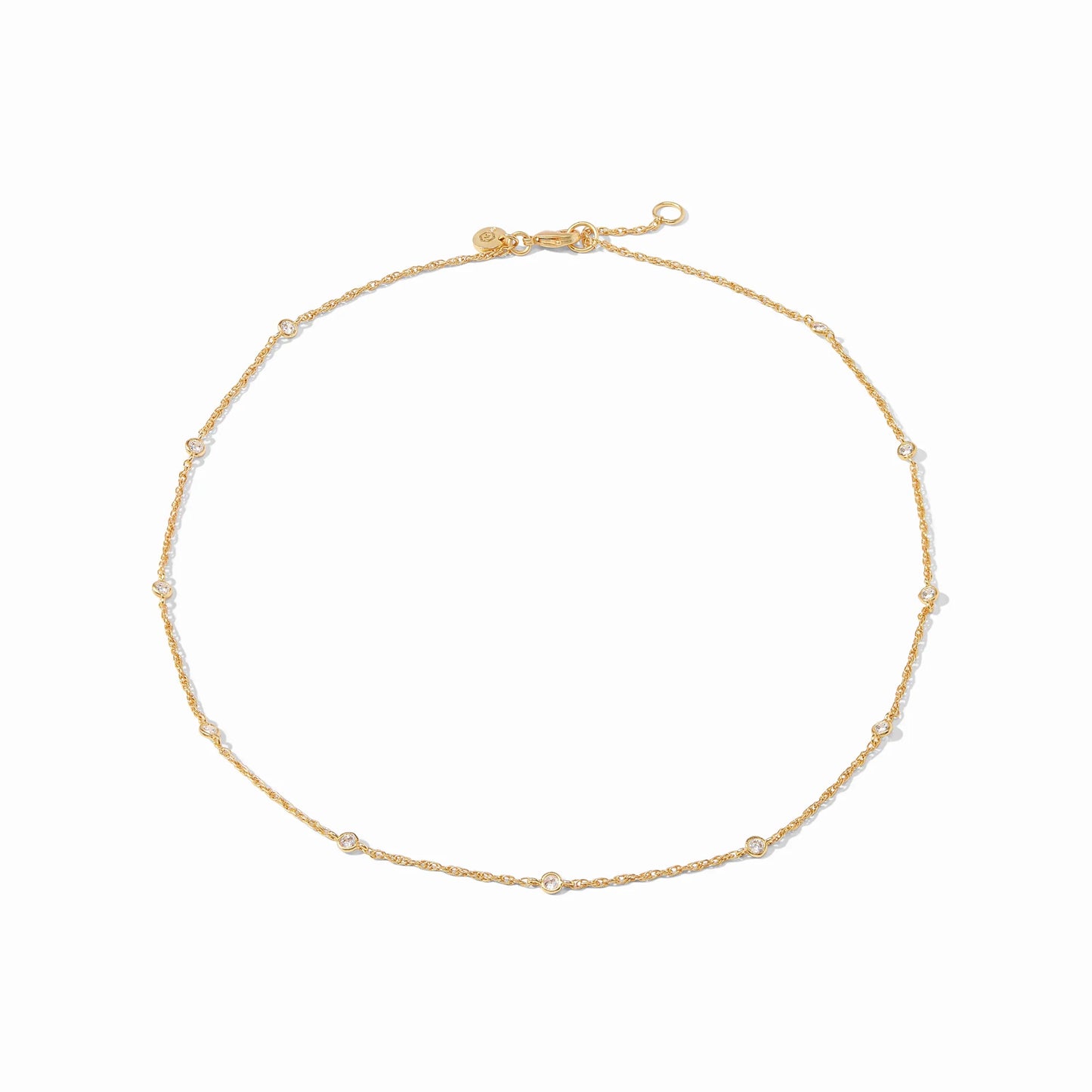 Celeste Delicate Station Necklace - Gold/Cubic Zirconia