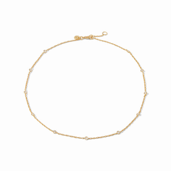 Celeste Delicate Station Necklace - Gold/Cubic Zirconia