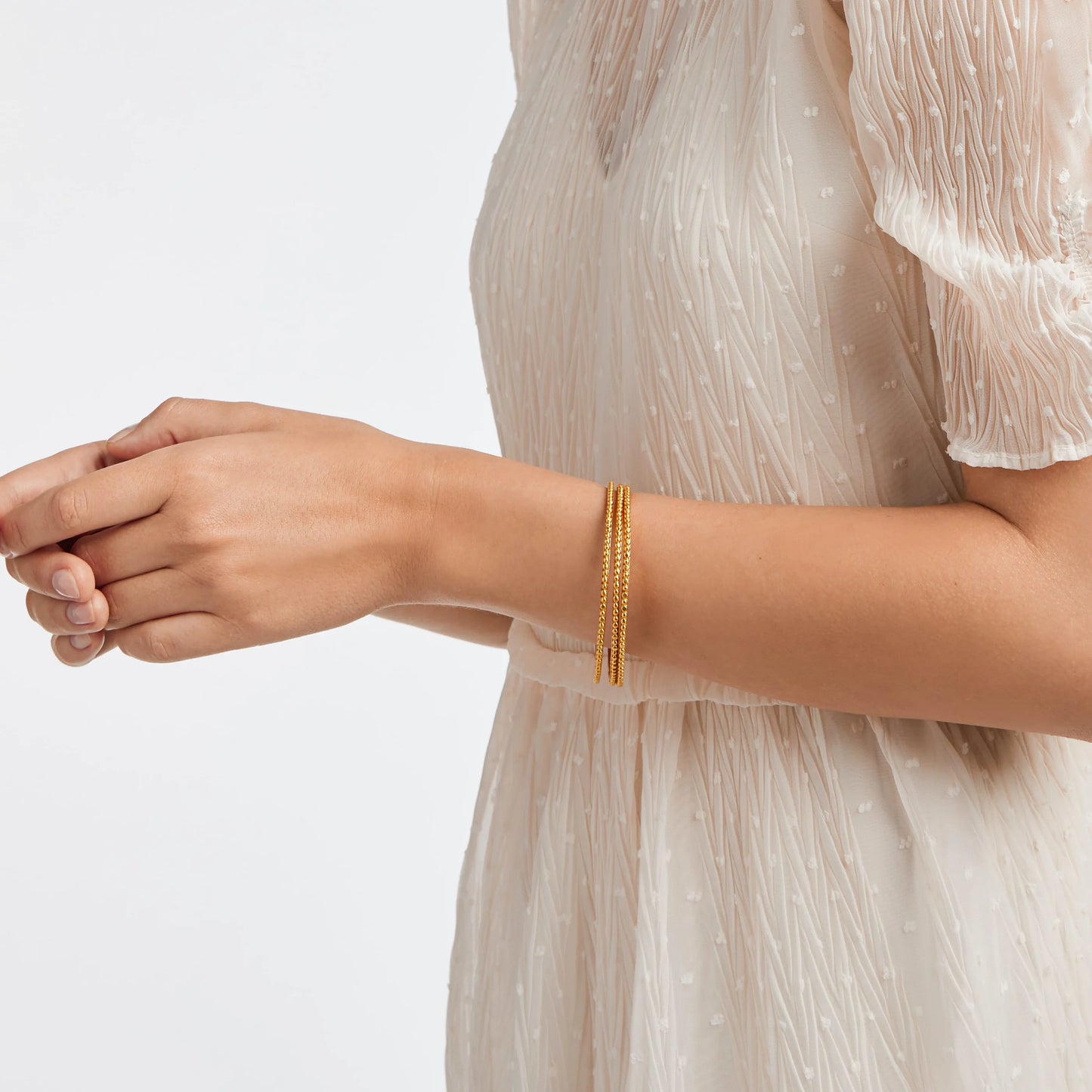 Colette Bead Bangle - Gold - M