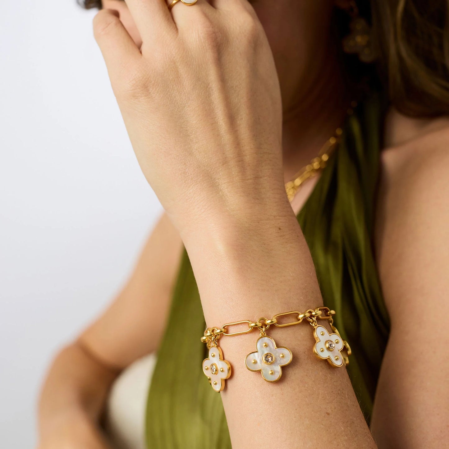 Colette Charm Bracelet - Chalcedony Blue