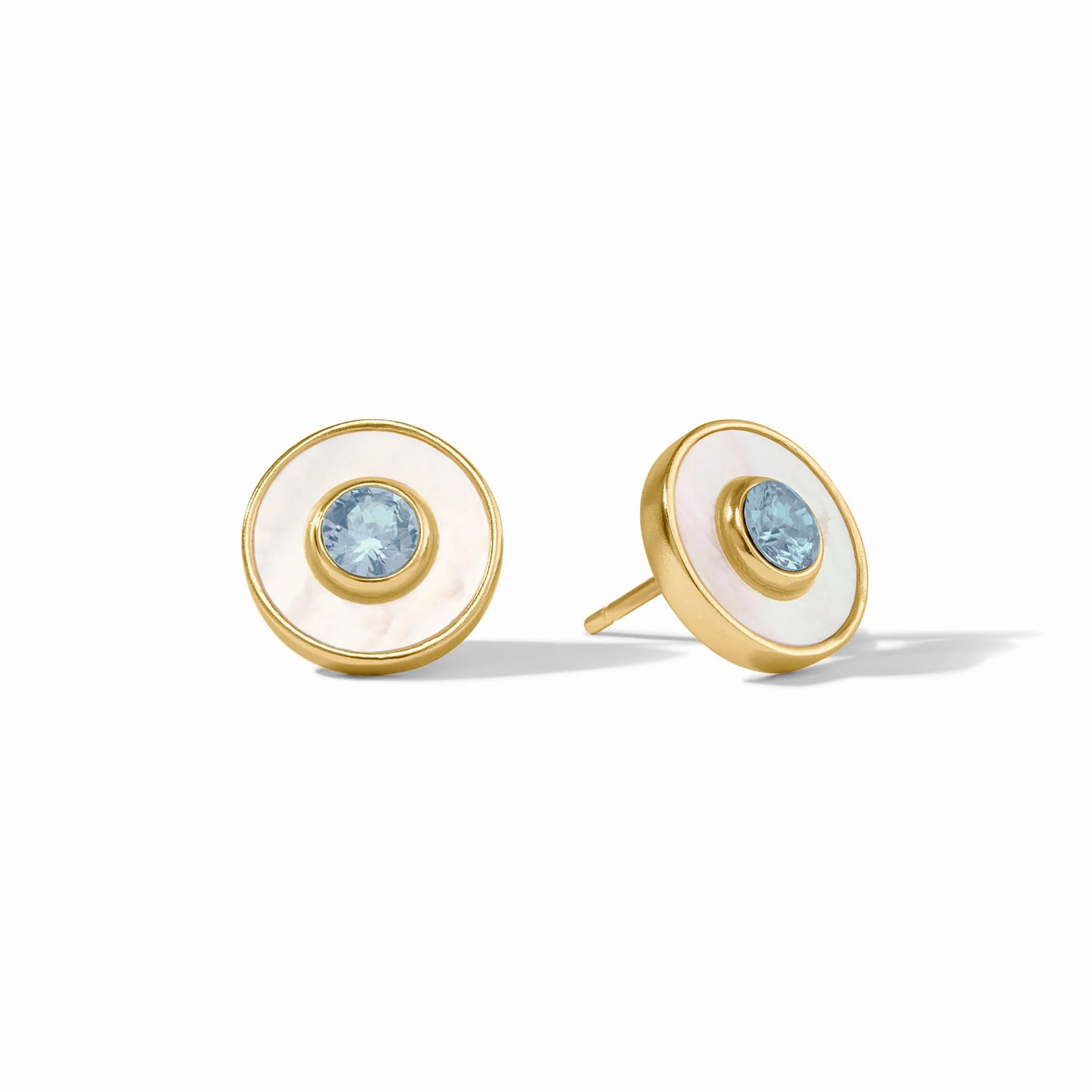 Colette Circle Stud - Chalcedony Blue