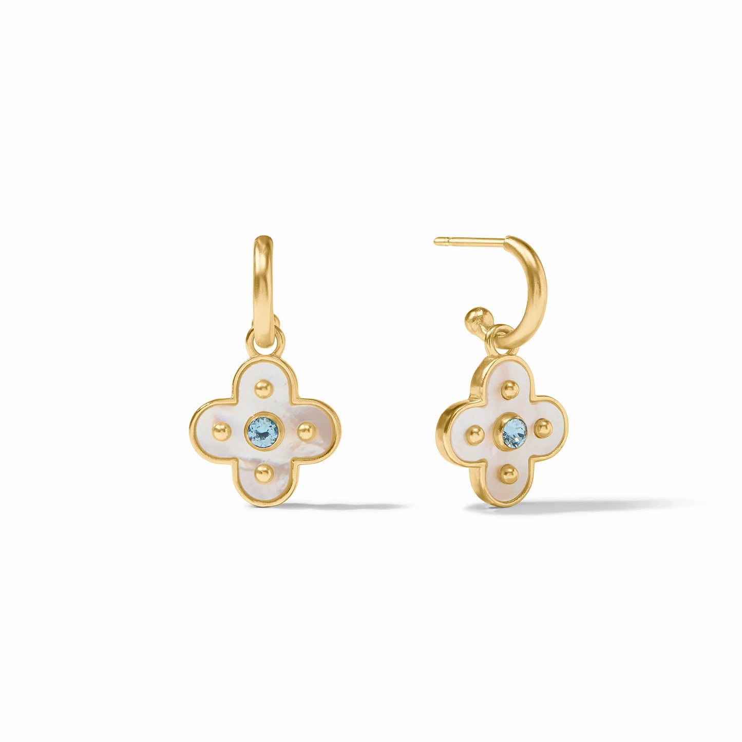 Colette Hoop & Charm Earring - Chalcedony Blue