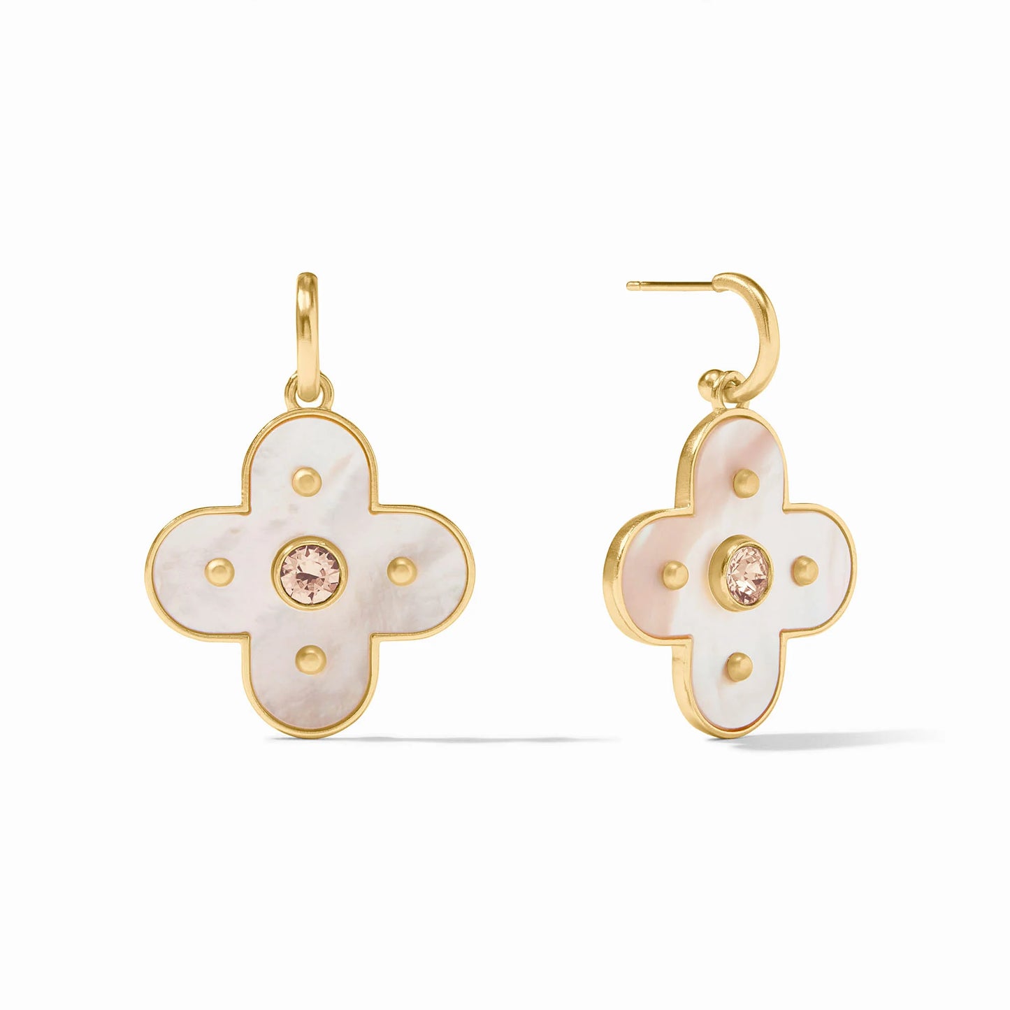 Colette Statement Hoop & Charm Earring - Champagne
