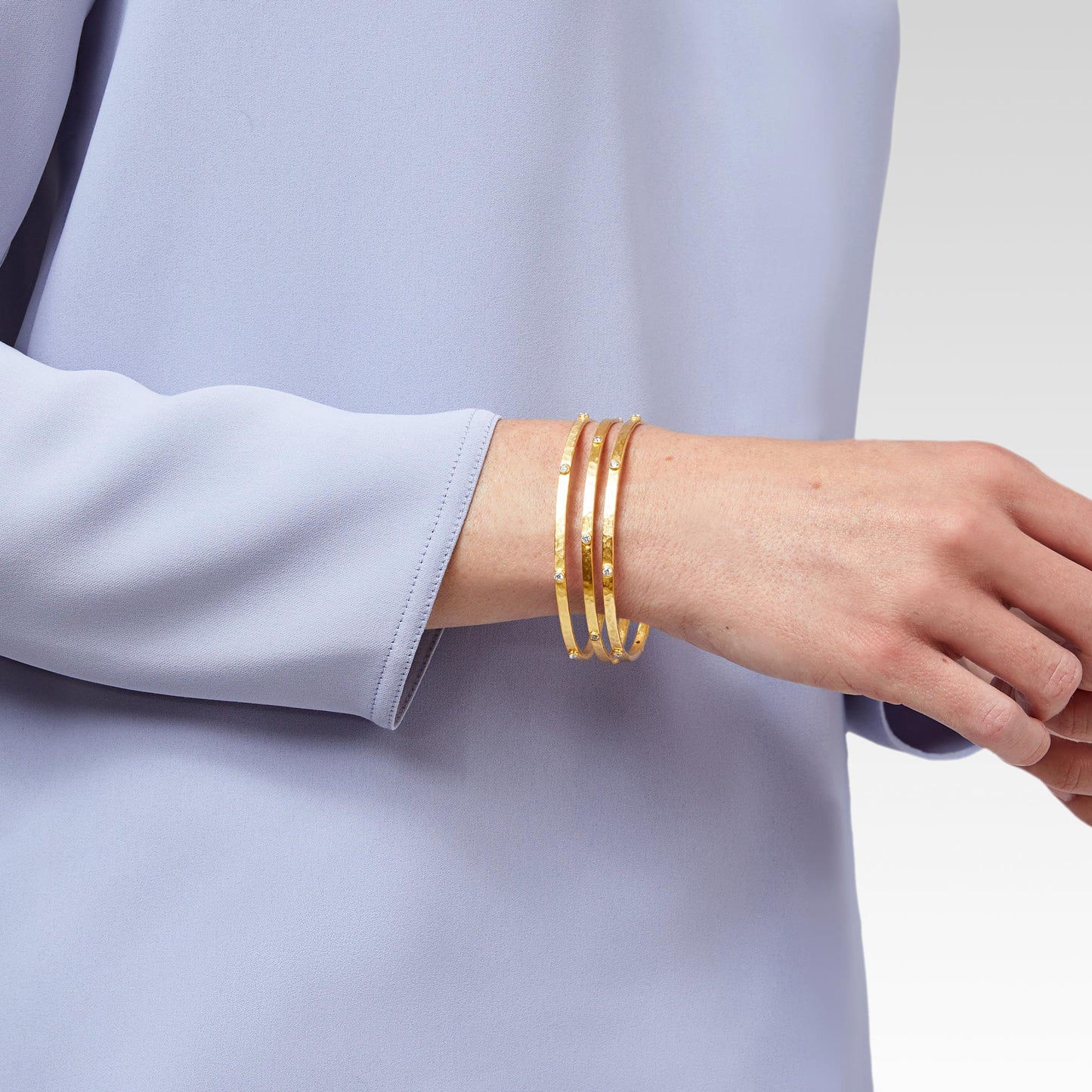 Crescent Stone Bangle - Pearl - M