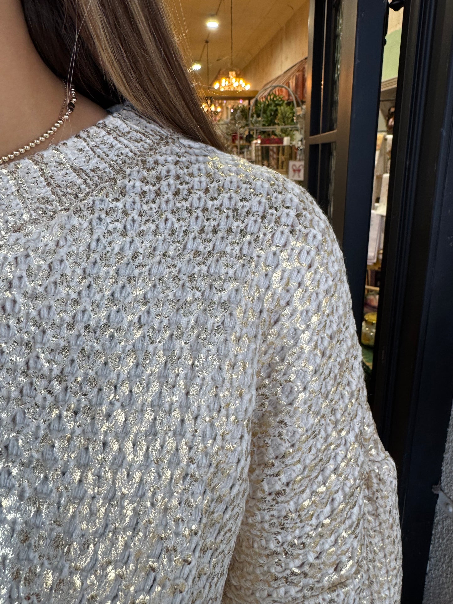 Catalina Gold Foil Knit Sweater