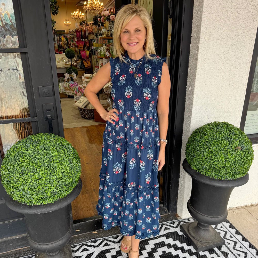 Ward Smocked Midi Dress